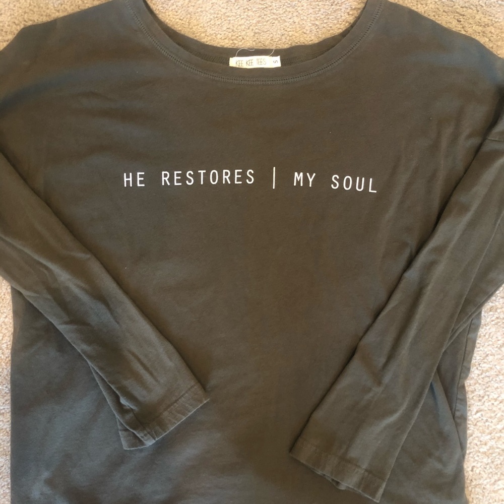Kee Kee tee “He Restores My Soul” L/S tee